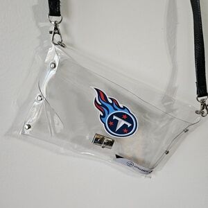 NFL Tennessee Titans Clear Envelope Purse, Stadium Approved, Detachable Strap